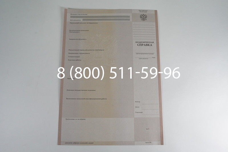Заказать Академическая справка 1996-2009 года в Омске