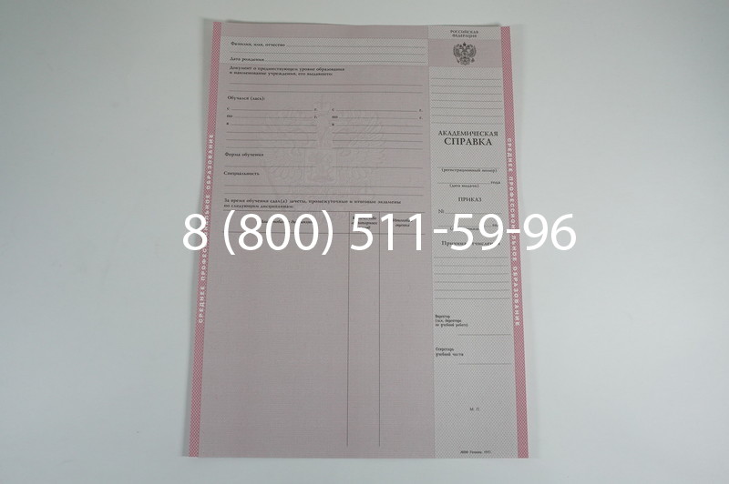 Заказать Академическая справка образца 1996-2009 год для колледжа в Омске