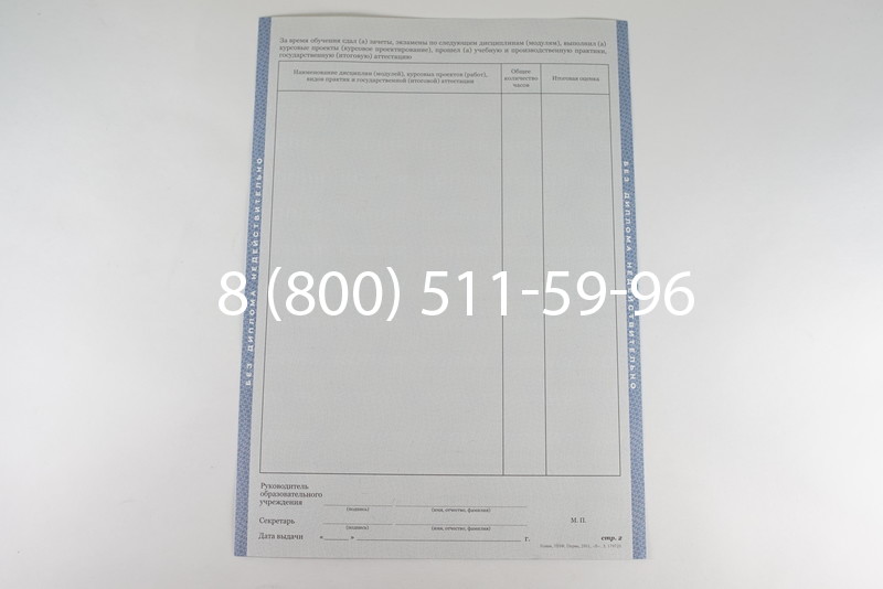 Диплом колледжа 2011-2013 годов в Омске