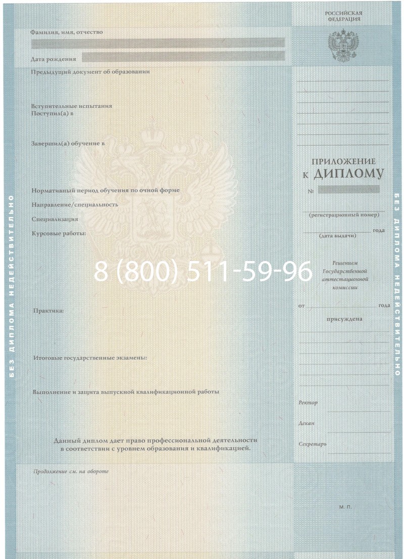 Заказать Диплом о высшем образовании 2012-2013 годов в Омске